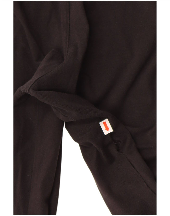 Γυναικείο κολάν ADIDAS UK 12 μεσαίο μαύρο βαμβακερό