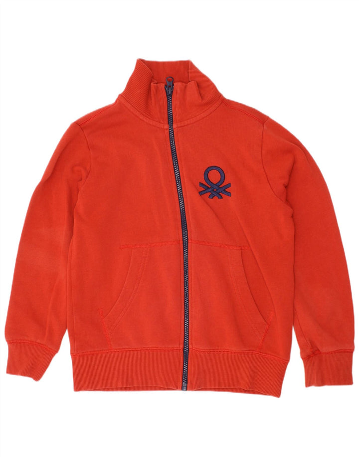BENETTON Boys αθλητική φόρμα Top Jacket 6-7 ετών Small Red Cotton