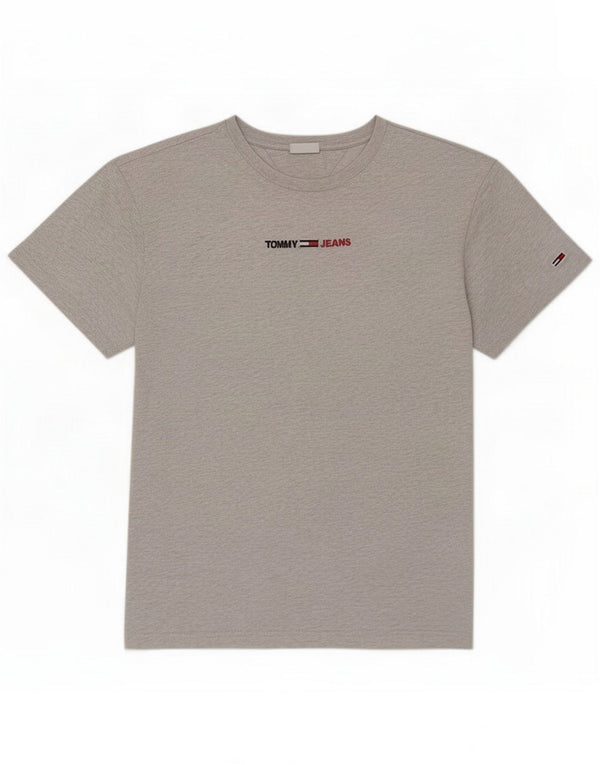 Tommy Hilfiger Ανδρικό T-Shirt Top Large Grey Flecked Cotton
