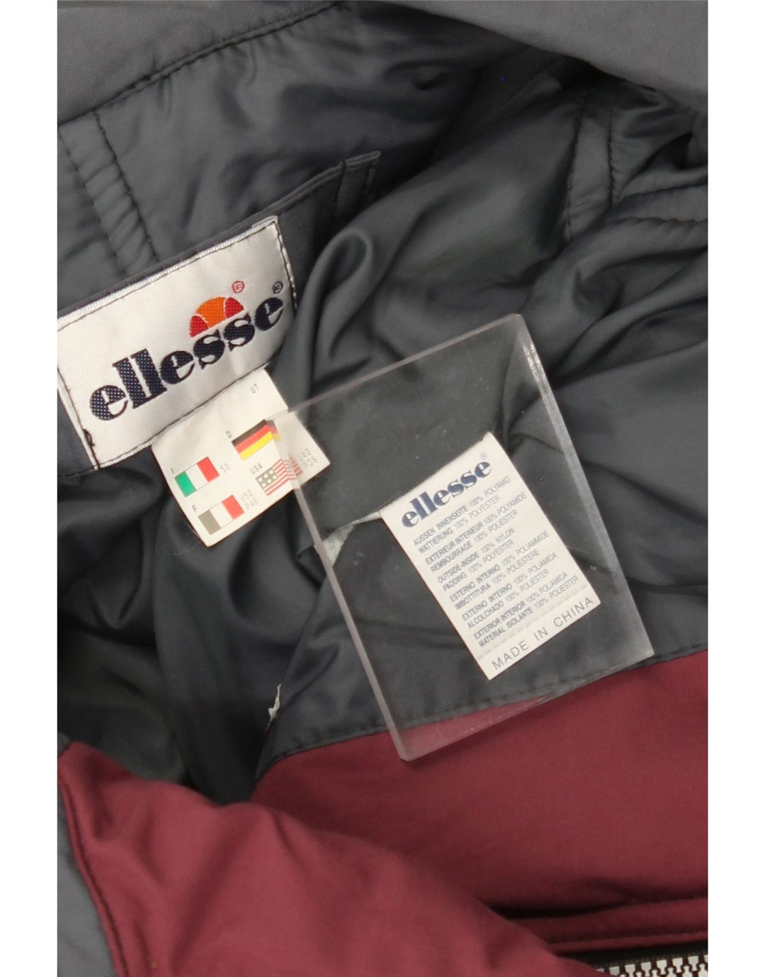 ELLESSE Ανδρική φόρμα για σκι IT 52 XL μπορντό πολύχρωμο πολυαμίδιο