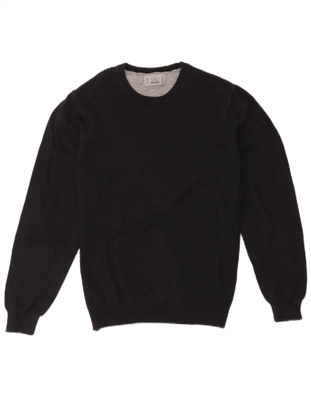 Ανδρικό πουλόβερ Marks & Spencer Regular Fit Crew Neck Jumper Μεσαίο μαύρο