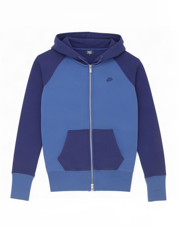 Ανδρικό πουλόβερ με κουκούλα με φερμουάρ Nike UK 10 Small Blue Colourblock Βαμβακερό