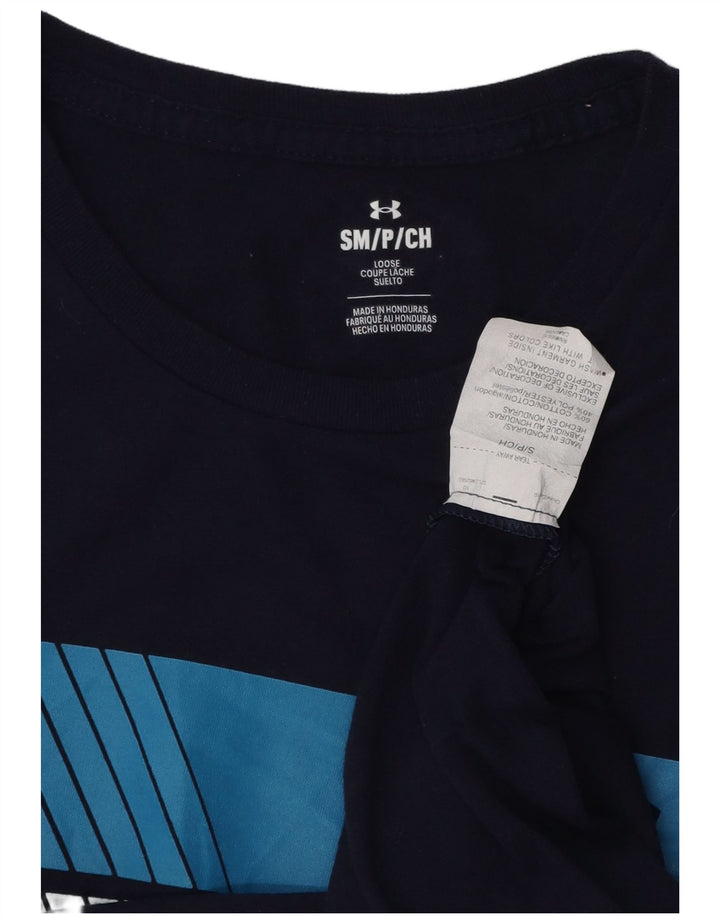 Ανδρικό γραφικό μπλουζάκι UNDER Armour Top Μικρό Navy Blue από βαμβάκι