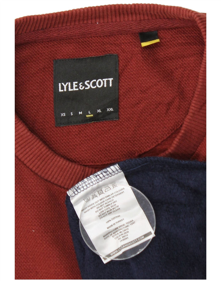 Ανδρικό φούτερ Lyle & Scott Jumper Large Navy Blue Colourblock Βαμβακερό