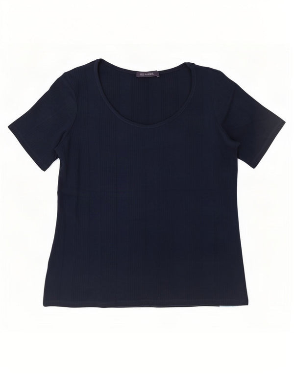 Marks & Spencer Γυναικείο T-Shirt Top UK 16 Large Navy Blue από βαμβάκι