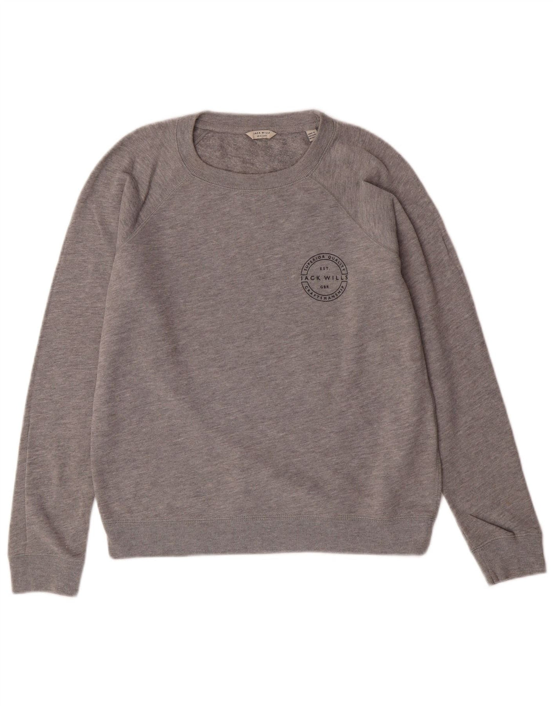 JACK WILLS Γυναικείο Φούτερ Jumper UK 12 Μεσαίο Γκρι βαμβακερό