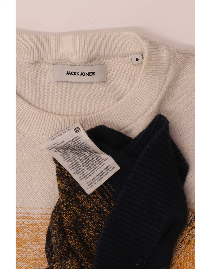 Jack & Jones Ανδρικό πουλόβερ με λαιμόκοψη, μικρό πολύχρωμο ριγέ
