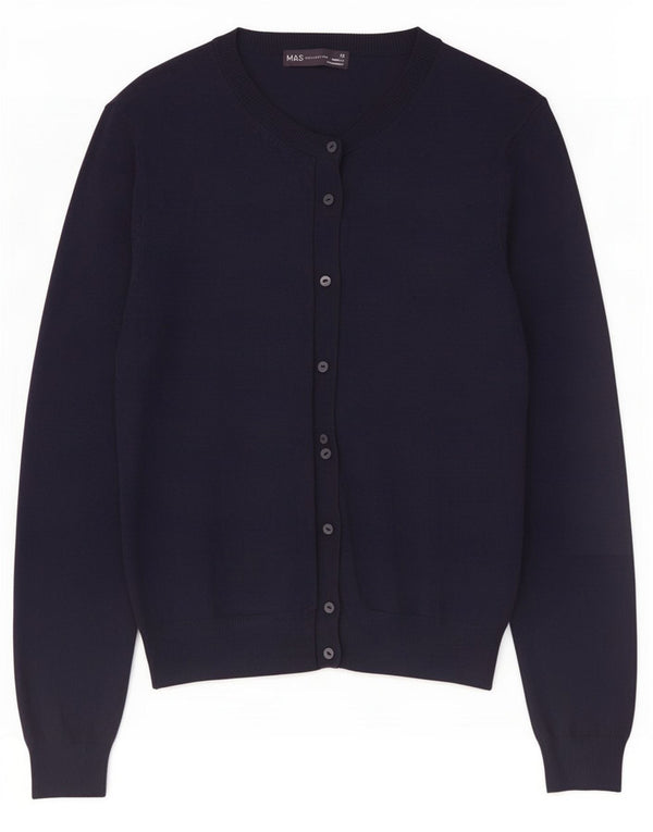 Marks & Spencer Γυναικεία ζακέτα πουλόβερ UK 14 Medium Navy Blue Viscose