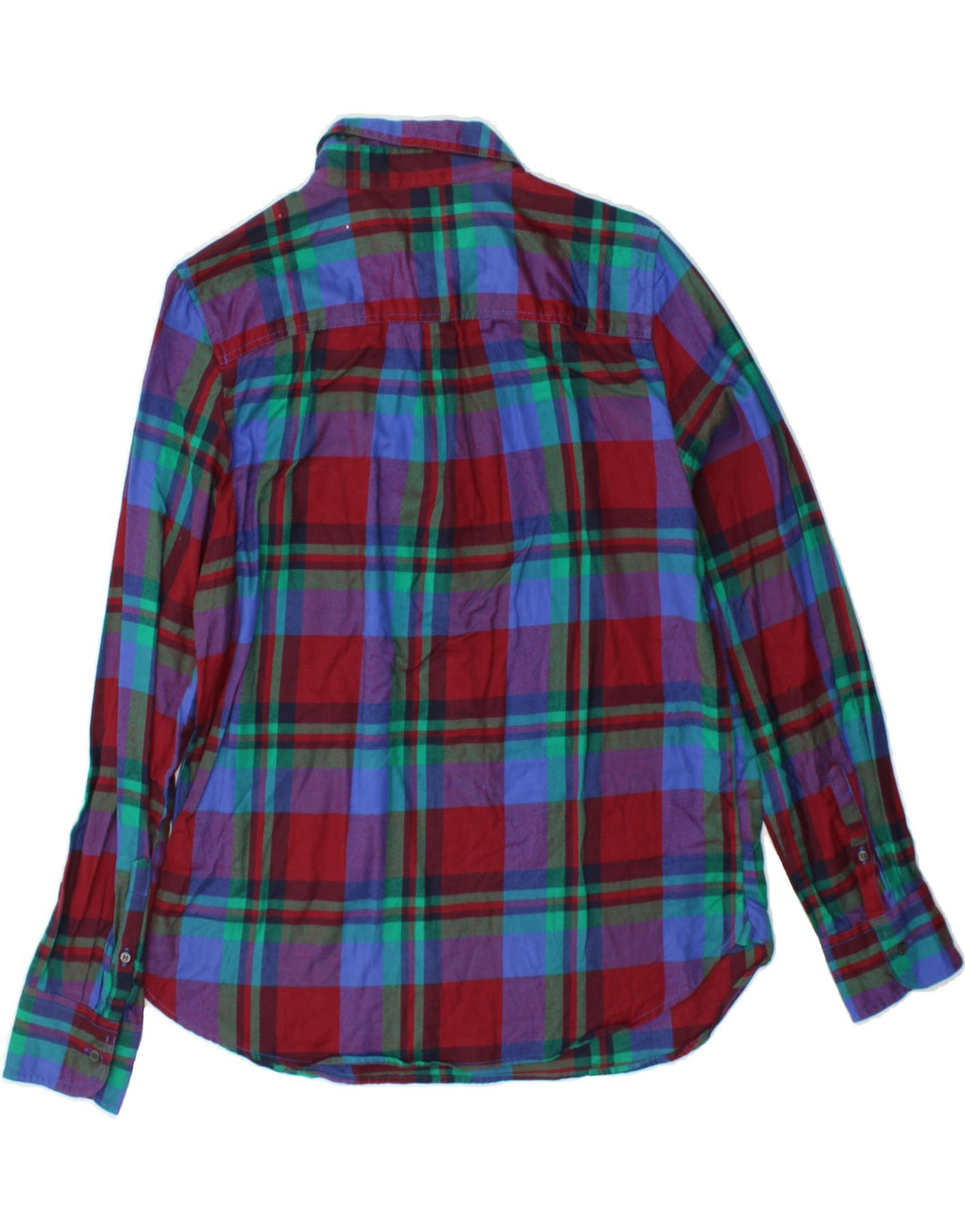 J. CREW Womens Pullover Shirt UK 14 Medium Multicoloured Check Cotton Vintage J. Crew and Second-Hand J. Crew from Messina Hembry 