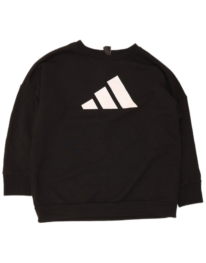 Γυναικείο γραφικό υπερμεγέθη φούτερ Adidas Jumper UK 12/14 Medium Black