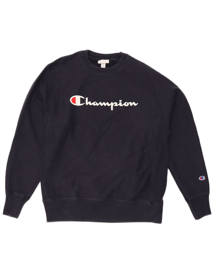 CHAMPION Ανδρικό γραφικό φούτερ Jumper Medium Navy Blue Cotton