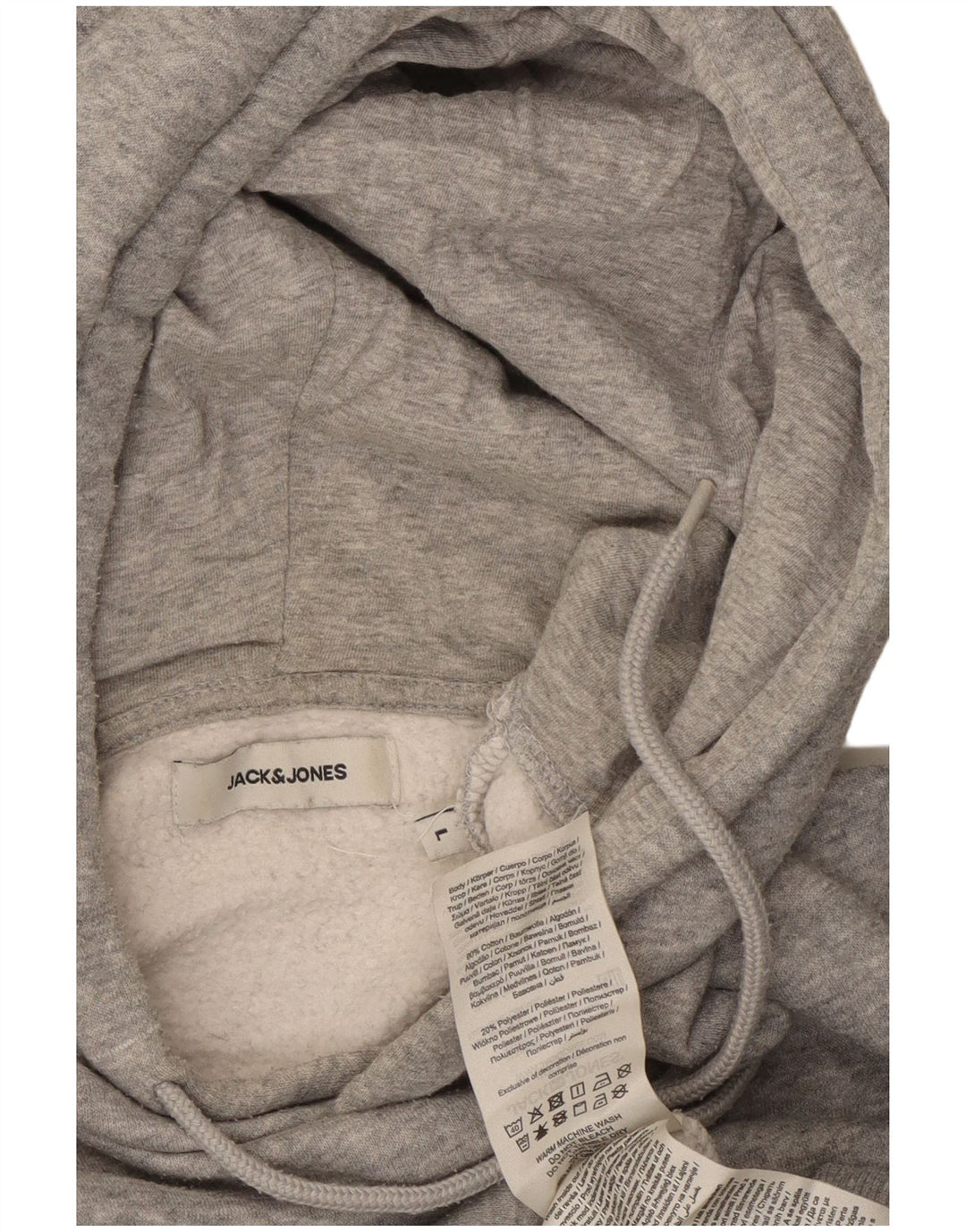 Jack & Jones Ανδρικό φούτερ με φούτερ, μεγάλο γκρι βαμβακερό