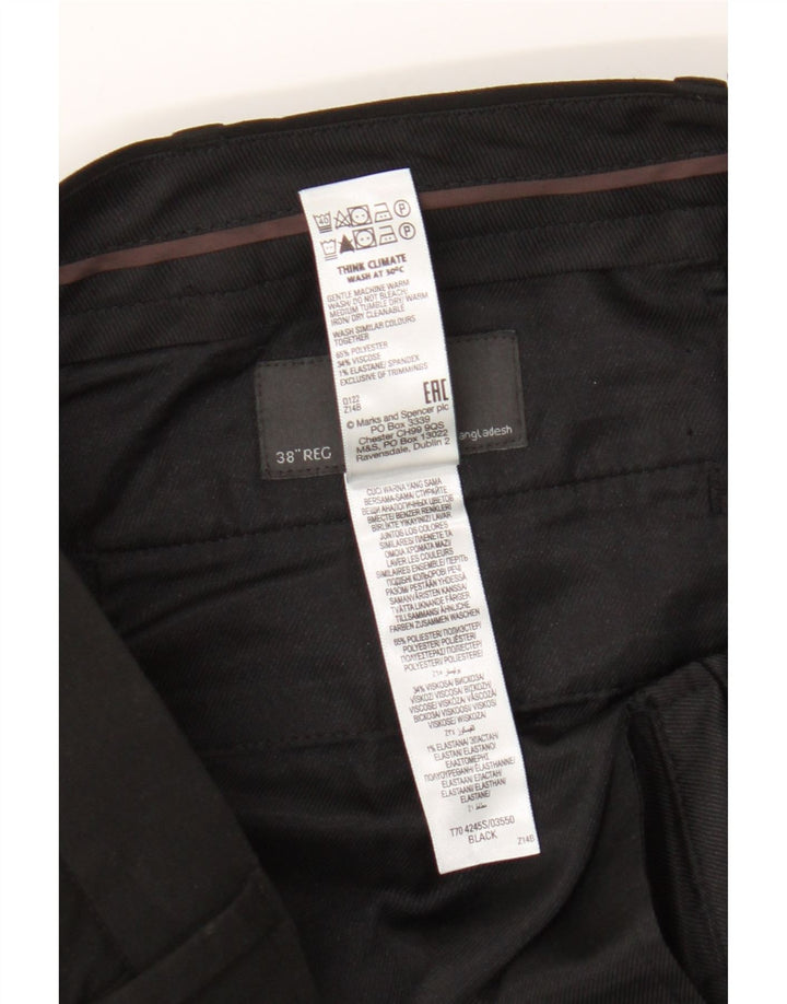 Marks & Spencer Ανδρικό Slim παντελόνι Chino W38 L31 Μαύρο Πολυεστέρας