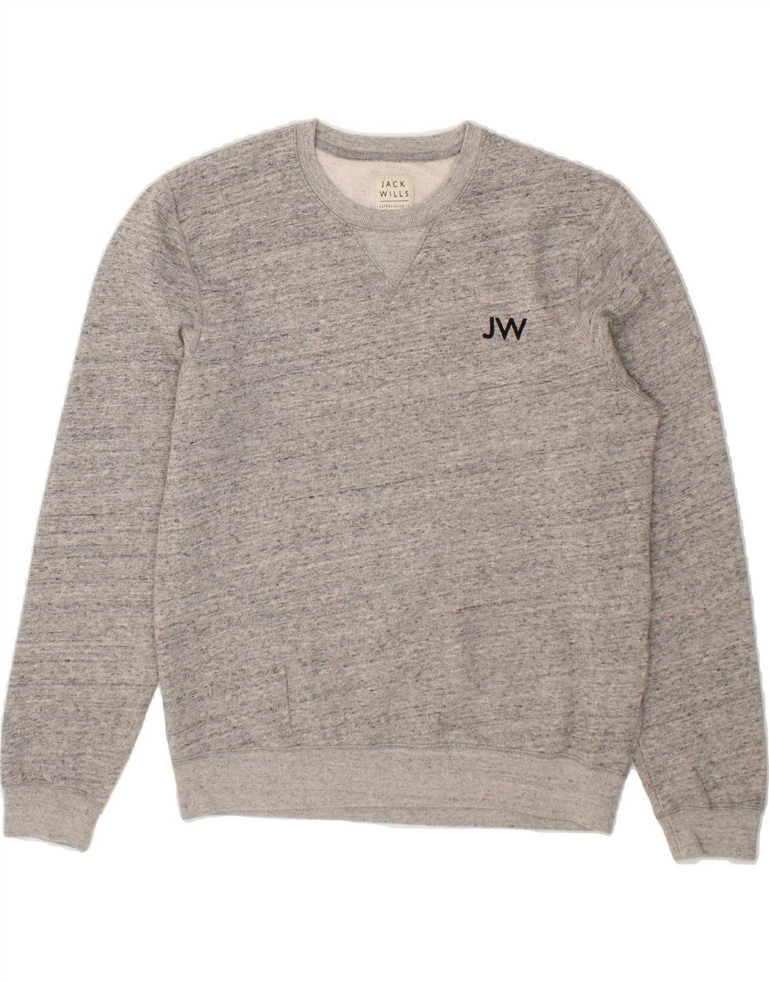 JACK WILLS Mens Sweatshirt Jumper Medium Grey Flecked Cotton Vintage Jack Wills and Second-Hand Jack Wills from Messina Hembry 