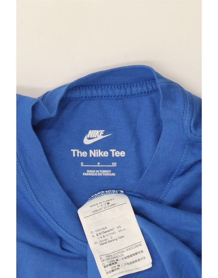 Ανδρικό γραφικό μπλουζάκι NIKE, μικρό μπλε βαμβακερό