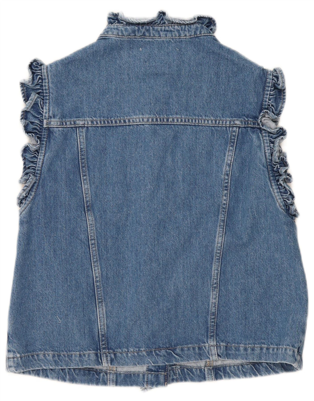 MINT VELVET Γυναικείο Τζιν Gilet UK 14 Μεσαίο Μπλε Βαμβακερό