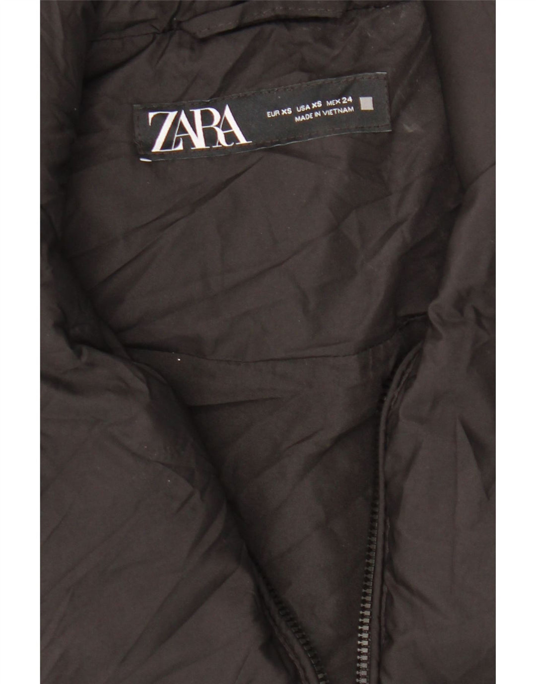 ZARA Γυναικείο Crop Oversized padded Gilet UK 6 XS Μαύρο Πολυεστέρας