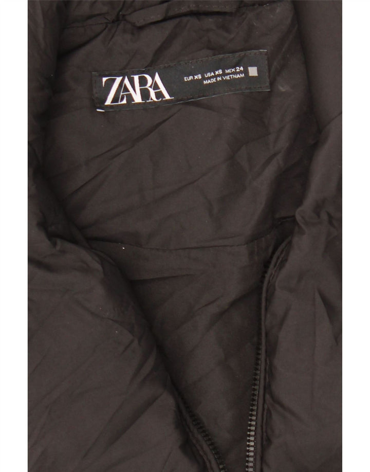 ZARA Γυναικείο Crop Oversized padded Gilet UK 6 XS Μαύρο Πολυεστέρας