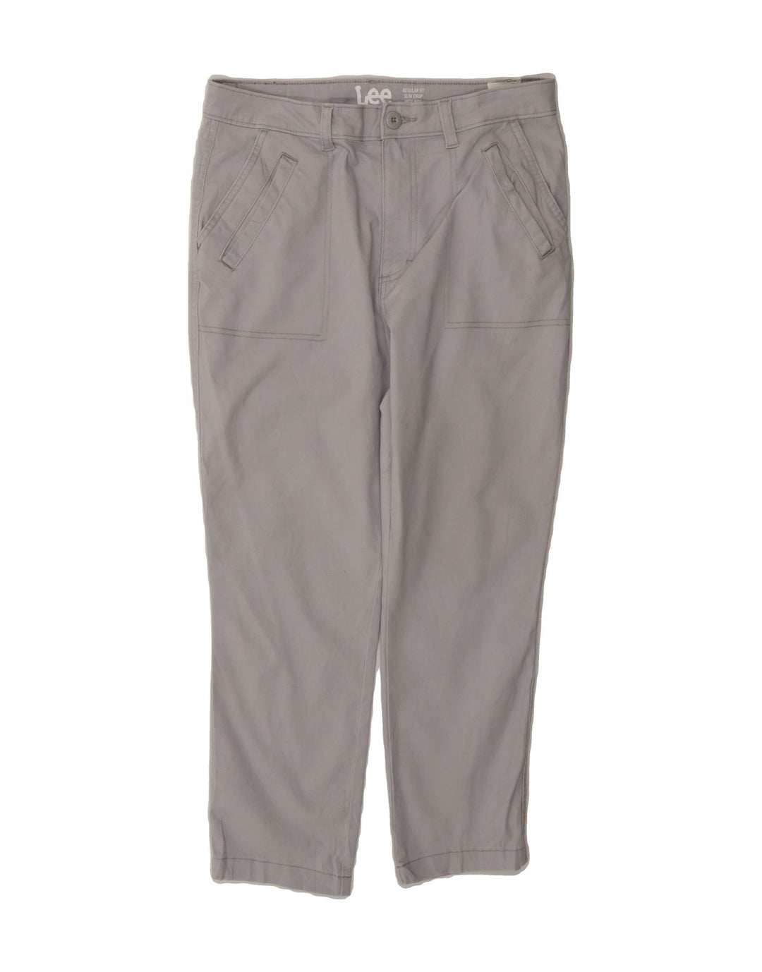 LEE Womens Heritage Slim Regular Cropped Trousers US 10 Large W32 L24 Grey Vintage Lee and Second-Hand Lee from Messina Hembry 
