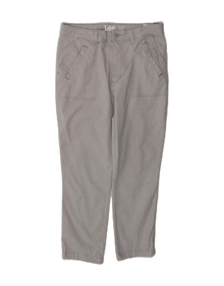 LEE Womens Heritage Slim Regular Cropped Trousers US 10 Large W32 L24 Grey Vintage Lee and Second-Hand Lee from Messina Hembry 