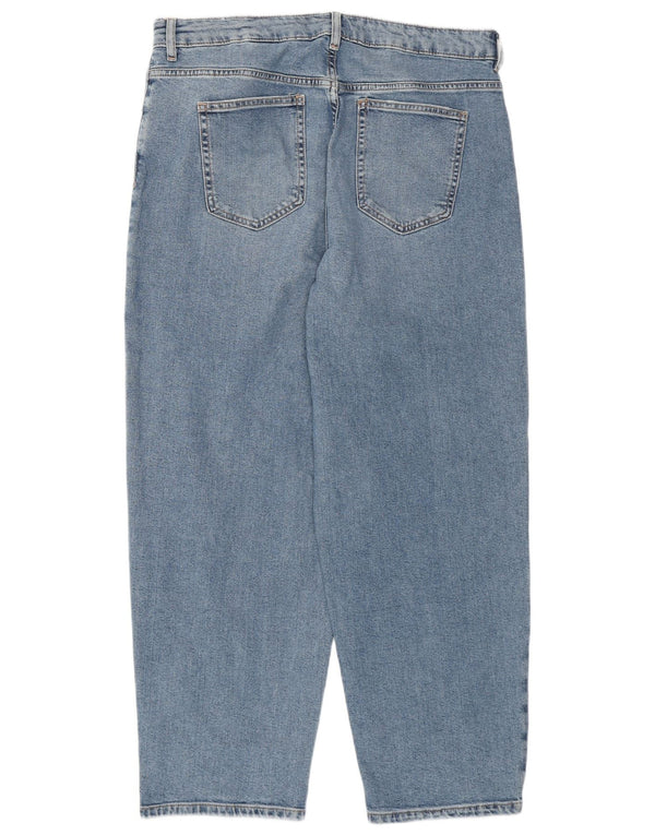 MARKS & SPENCER Γυναικεία βαρέλι ψηλόμεσα τζιν UK 16 μεγάλα W34 L28 μπλε