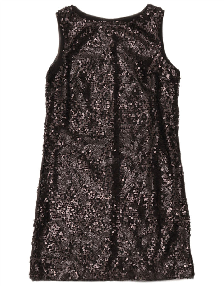 BENETTON Γυναικείο Αμάνικο Shift Φόρεμα UK 10 Small Black Polyester