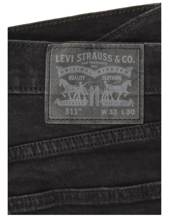 Levi's Mens 511 Slim Jeans W33 L26 Μαύρο βαμβακερό