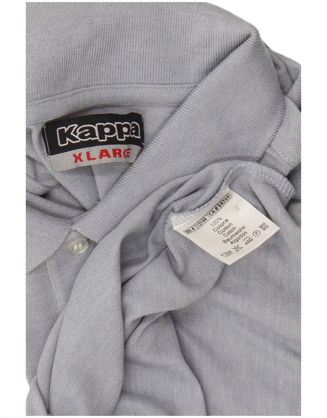 Ανδρικό μακρυμάνικο μπλουζάκι πόλο Kappa XL Μπλε βαμβακερό