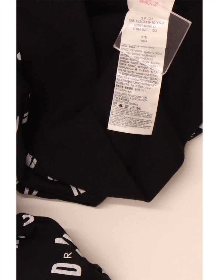 JORDAN Boys Graphic Hoodie Jumper 8-9 Years Small Black Cotton