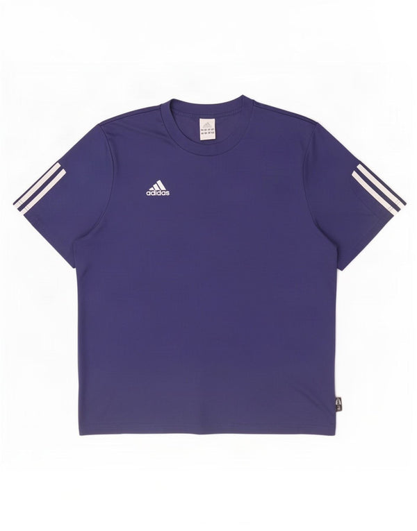 Adidas Ανδρικό T-Shirt Climalite Top Large Navy Blue Polyester