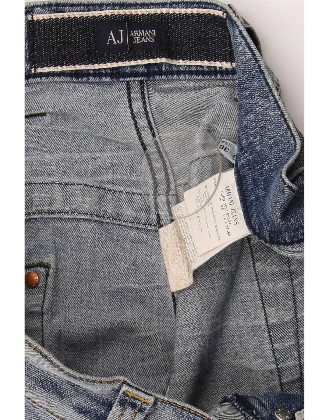 Ανδρικό τζιν Armani Distressed Straight W38 L32 Μπλε βαμβακερό