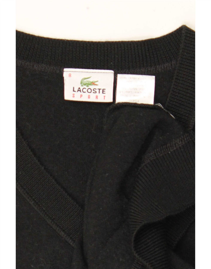 Ανδρικό πουλόβερ Lacoste με V λαιμόκοψη, μέγεθος 8 3XL Μαύρο μάλλινο