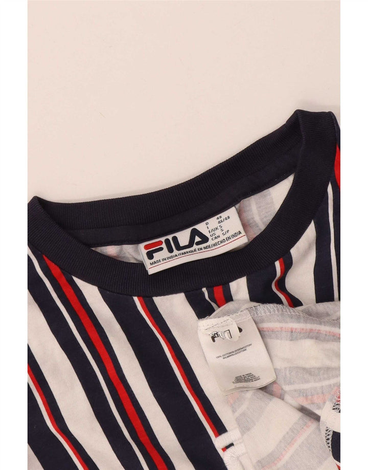 Fila Ανδρικό γραφικό T-Shirt Top Μικρό πολύχρωμο βαμβακερό ριγέ