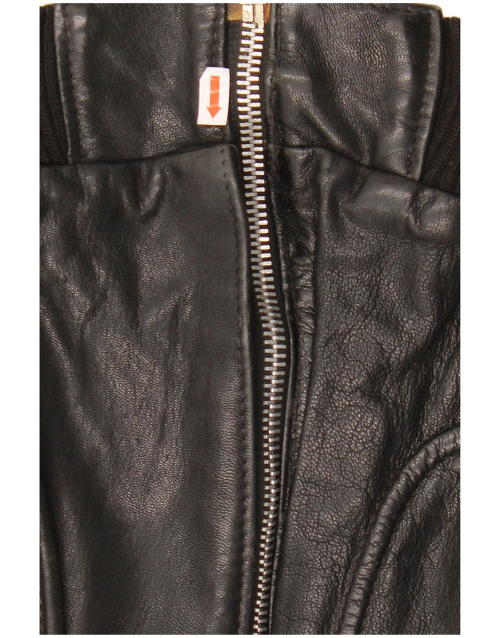 VINTAGE Ανδρικό Δερμάτινο Μπουφάν UK 40 Large Μαύρο Δερμάτινο