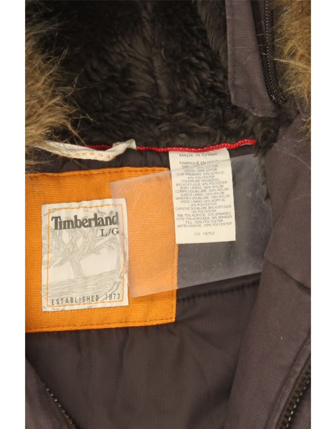 TIMBERLAND Ανδρικό μπουφάν Parka με κουκούλα UK 40 μεγάλο γκρι βαμβακερό