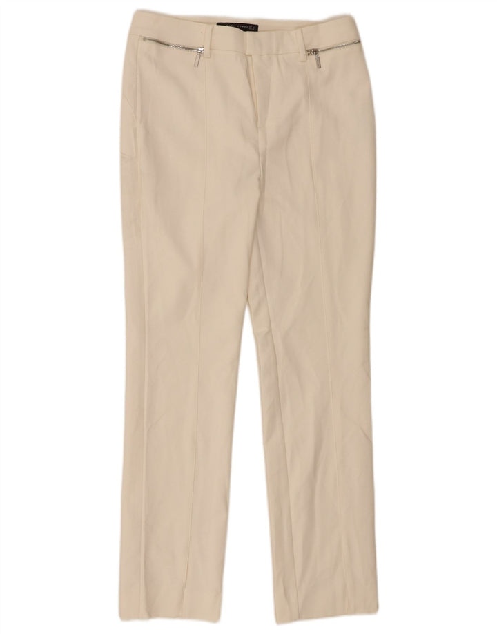 Zara Γυναικείο Slim Casual Παντελόνι Medium W28 L29 Λευκό βαμβακερό