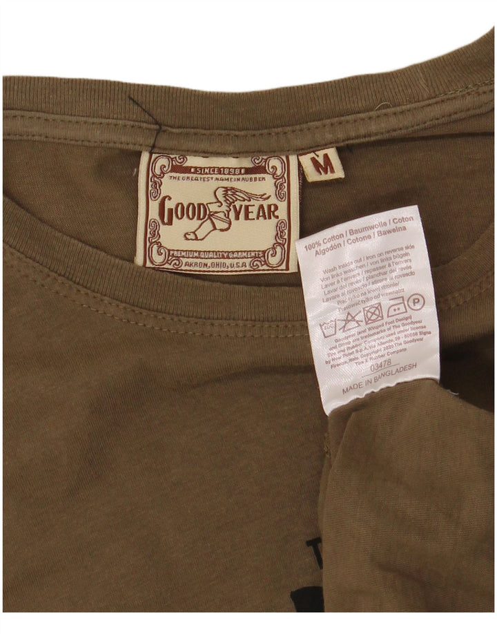 GOOD YEAR Ανδρικό γραφικό T-Shirt Top Medium Khaki Cotton