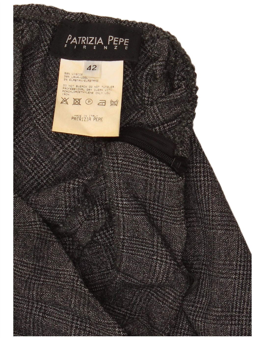 Patrizia Pepe Γυναικείο Στράπλες Φόρεμα IT 42 Medium Grey Houndstooth Viscose