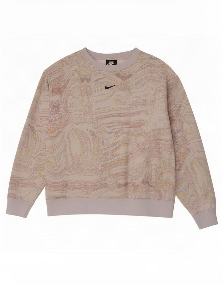 Γυναικείο φούτερ με αφηρημένο σχέδιο Nike Jumper UK 16 Large Off White