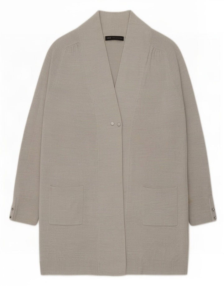 Marks & Spencer Γυναικείο πουλόβερ Longline Cardigan UK 10 Small Silver Acrylic