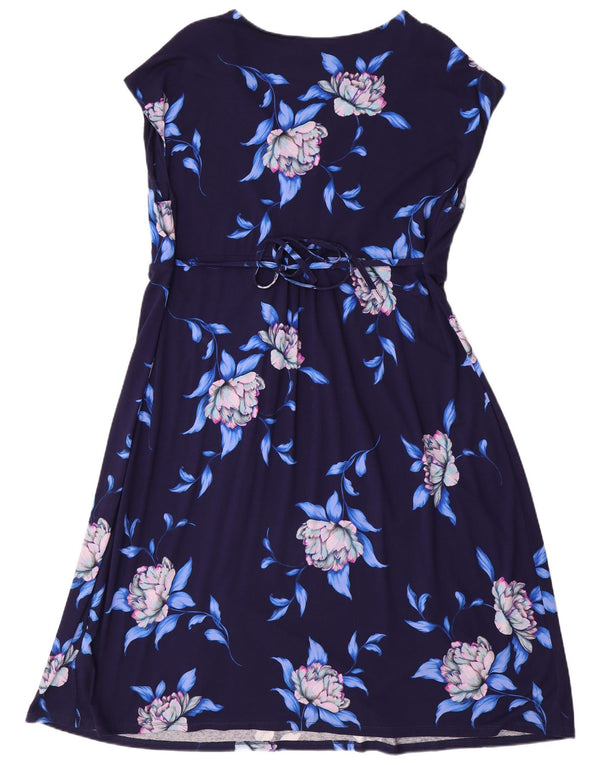 Γυναικείο Αμάνικο φόρεμα MONSOON UK 22 3XL Navy Blue Floral Viscose