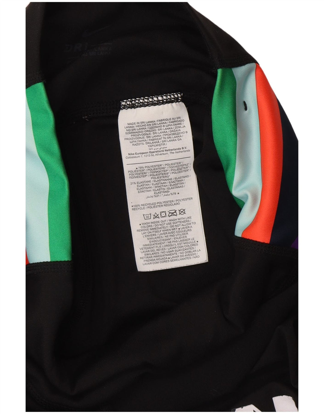 Nike Γυναικεία Γραφικά Κολάν UK 6 XS Μαύρο Colourblock Πολυεστέρας
