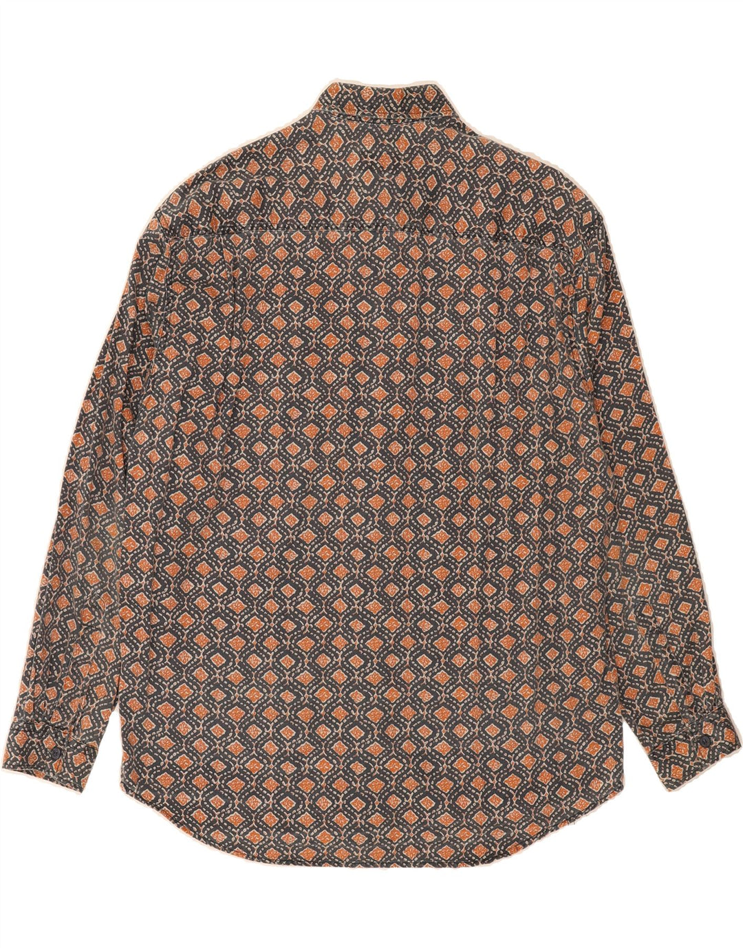 S.OLIVER Mens Shirt Medium Grey Floral Cotton Vintage S.Oliver and Second-Hand S.Oliver from Messina Hembry 