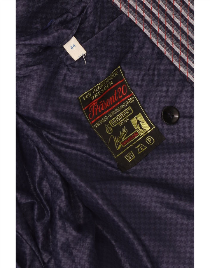 Vintage γυναικείο διπλό μπουφάν μπλέιζερ EU 44 XL Navy Blue ριγέ