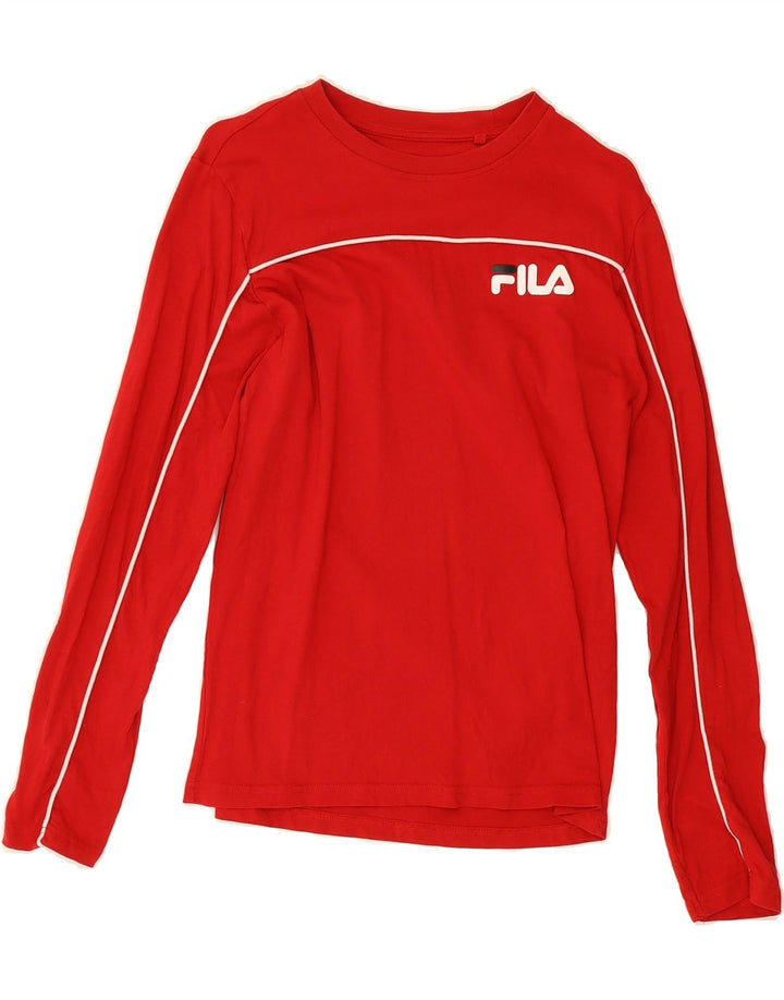 FILA Mens Top Long Sleeve Small Red Cotton Vintage Fila and Second-Hand Fila from Messina Hembry 