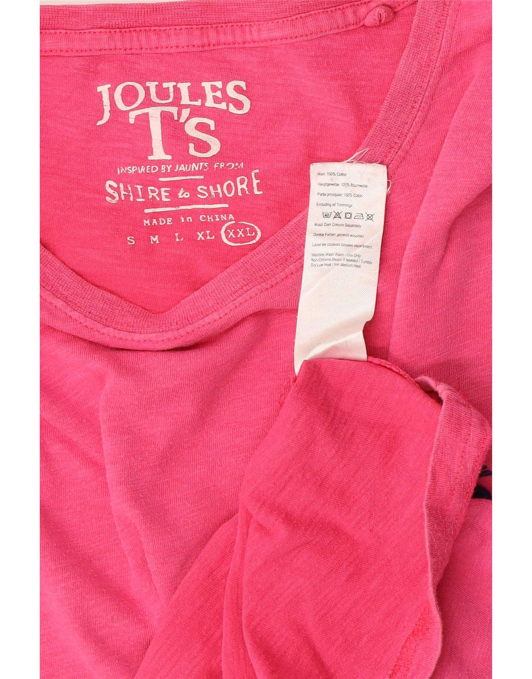 Joules Ανδρικό T-Shirt Top 2XL Ροζ Βαμβακερό