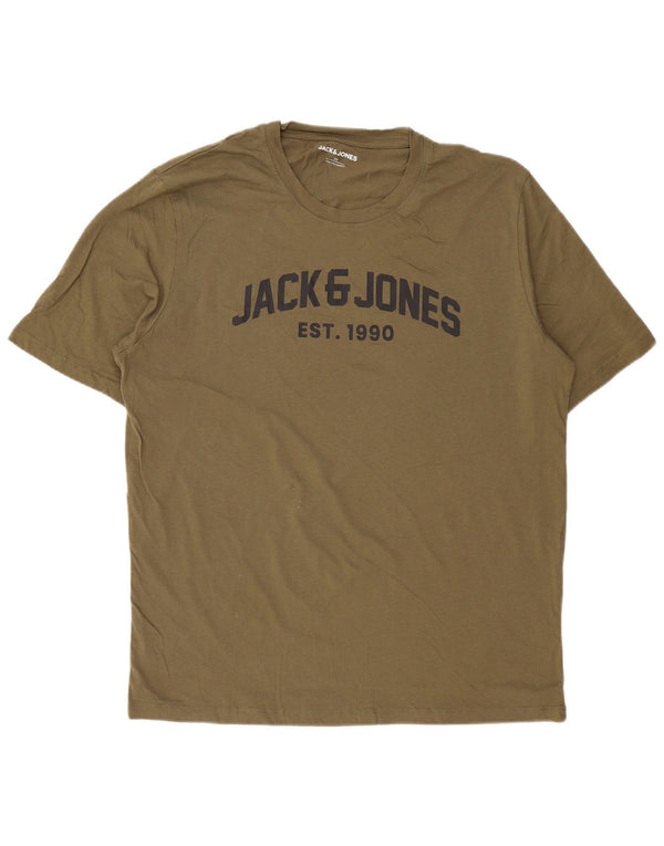 JACK & JONES Ανδρικό γραφικό T-Shirt Top 2XL Πράσινο Βαμβακερό