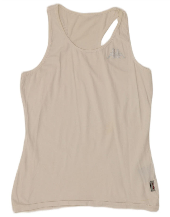 KAPPA Γυναικείο γιλέκο τοπ UK 14 μεγάλο λευκό βαμβακερό