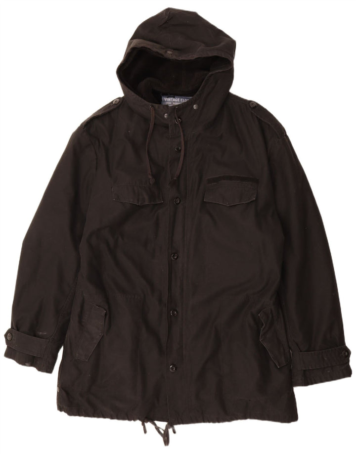 BRANDIT Ανδρικό μπουφάν Parka με κουκούλα UK 46 3XL Μαύρο Πολυεστέρας