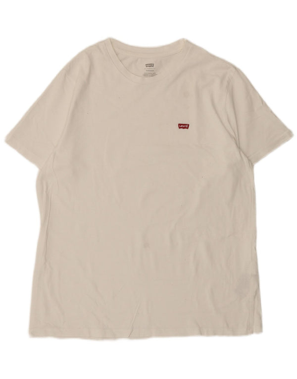 Ανδρικό μπλουζάκι Levi's Standard Top Large White Βαμβακερό